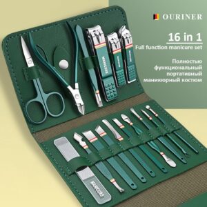 New 12-16pcs/set Nail Cutter Set Stainless Steel Nail Clippers Set With Folding Bag Manicure Kits Scissors Makeup Beauty Tool 1