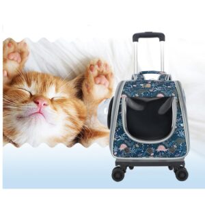 Pet Suitcase Stroller Cat Carrier Bag Breathable Cats Backpack Portable Carrying For Dogs Large Space Trolley Travel Bag 2