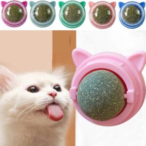 Natural Catnip Cat Wall Stick-on Ball Toys Treats Healthy Natural Removes Hair Balls To Promote Digestion Pet Cat Grass Snacks 1
