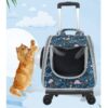 Pet Suitcase Stroller Cat Carrier Bag Breathable Cats Backpack Portable Carrying For Dogs Large Space Trolley Travel Bag 3