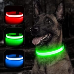 LED Glowing Dog Collar Adjustable Flashing Rechargea Luminous Collar Night Anti-Lost Dog Light HarnessFor Small Dog Pet Products 2